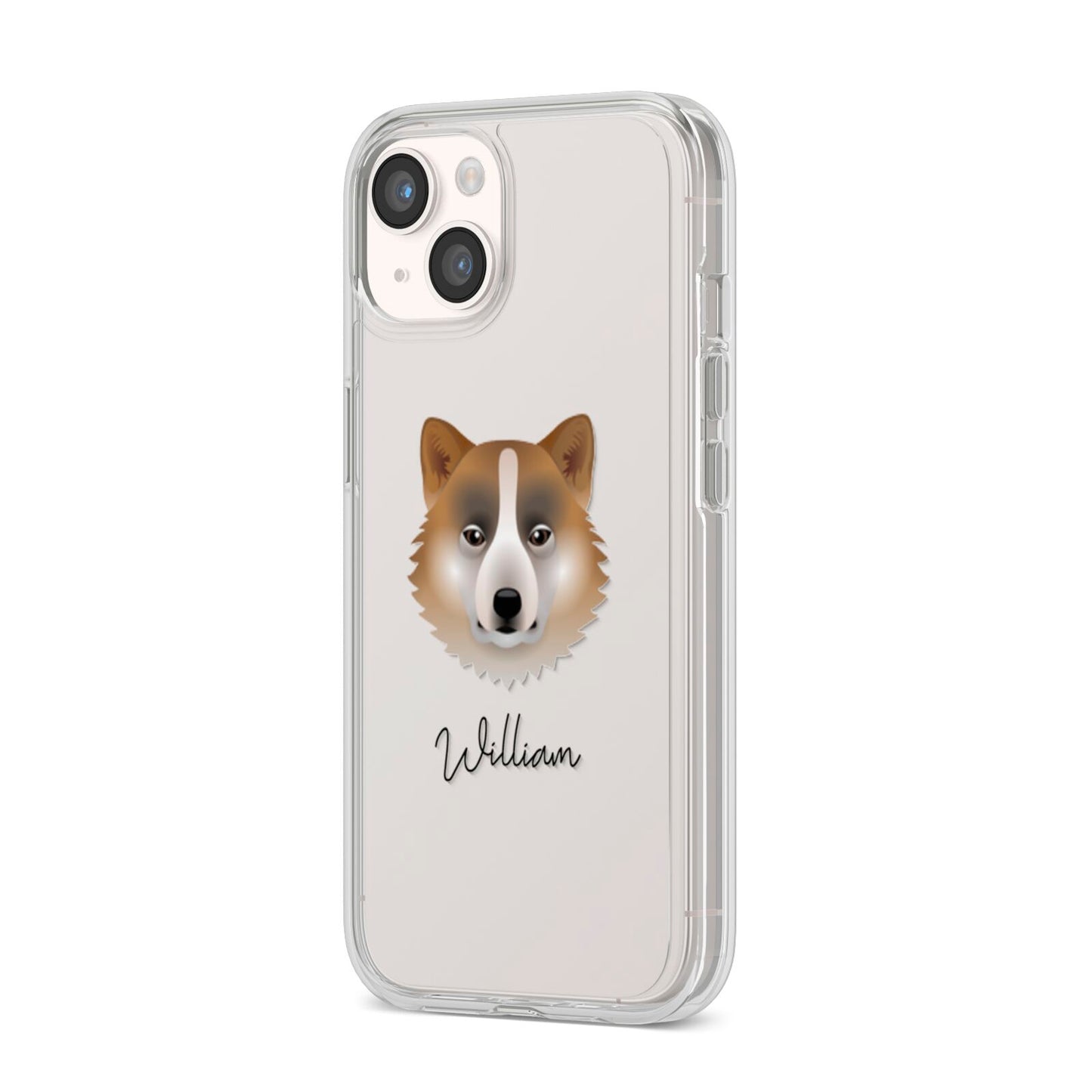 Greenland Dog Personalised iPhone 14 Clear Tough Case Starlight Angled Image