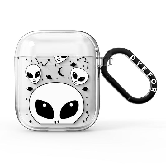Grey Aliens Constellation AirPods Clear Case