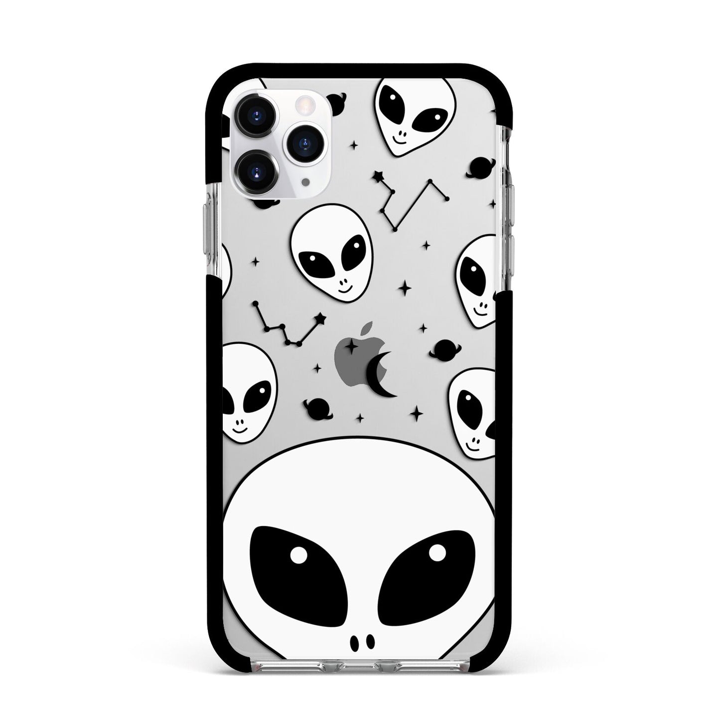 Grey Aliens Constellation Apple iPhone 11 Pro Max in Silver with Black Impact Case