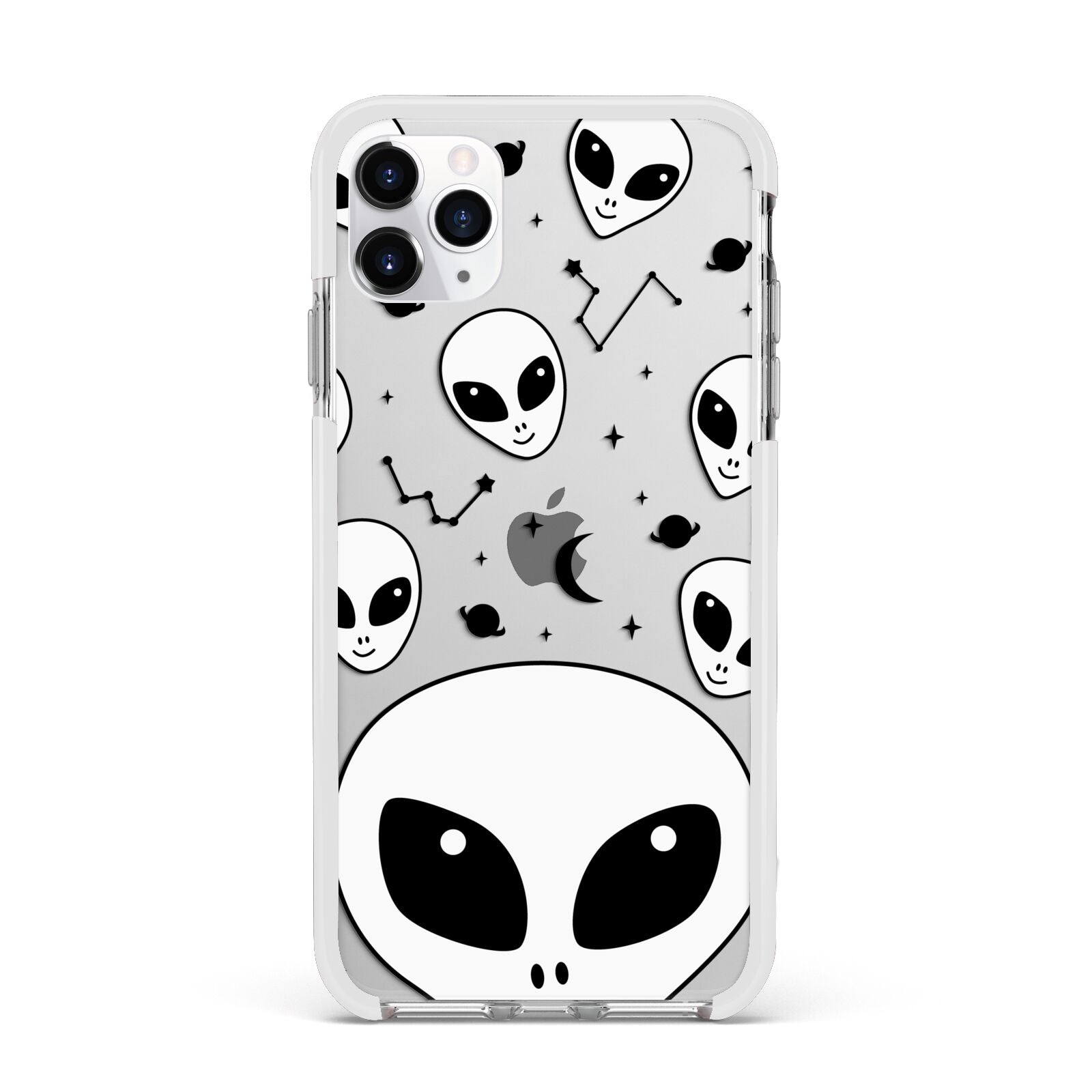 Grey Aliens Constellation Apple iPhone 11 Pro Max in Silver with White Impact Case