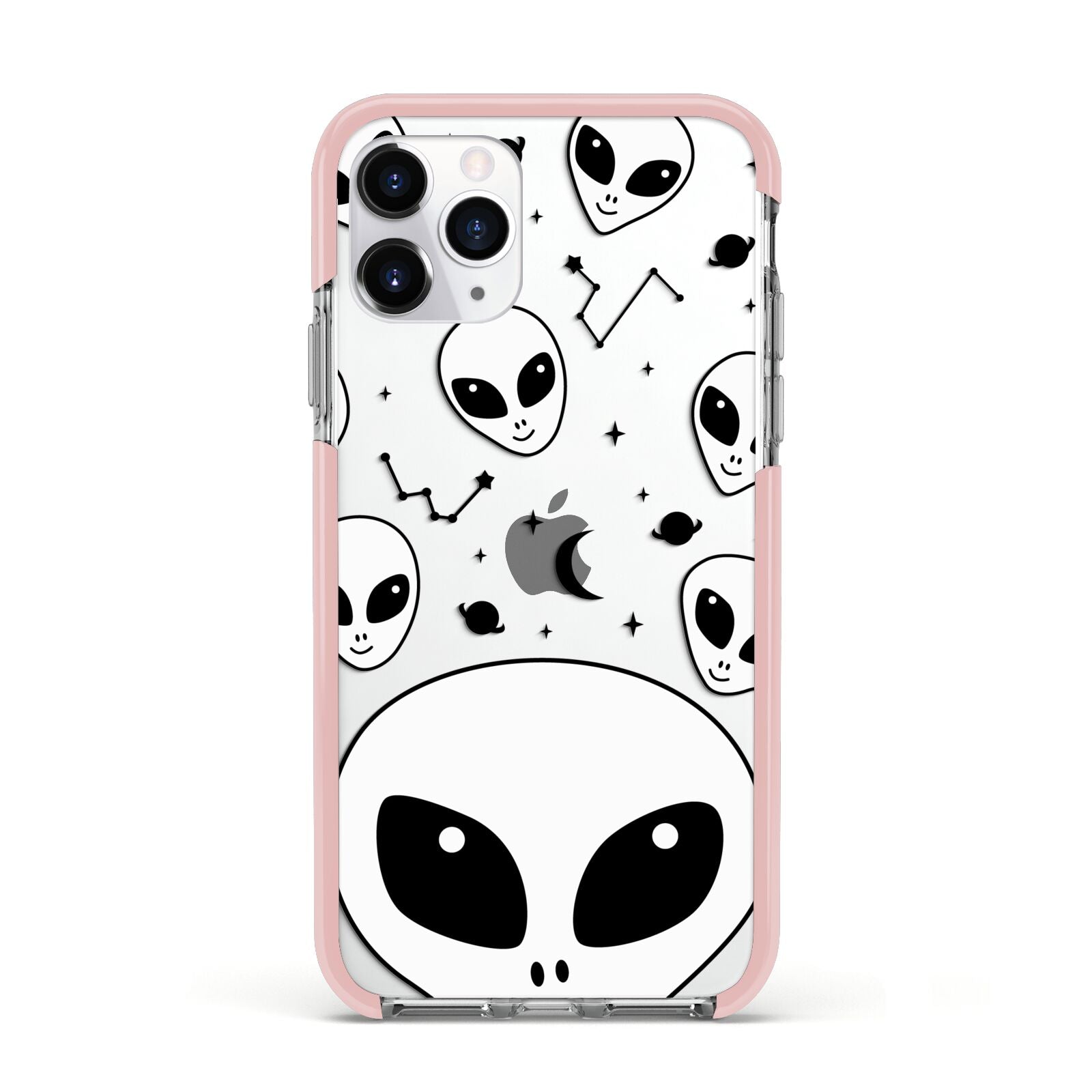 Grey Aliens Constellation Apple iPhone 11 Pro in Silver with Pink Impact Case