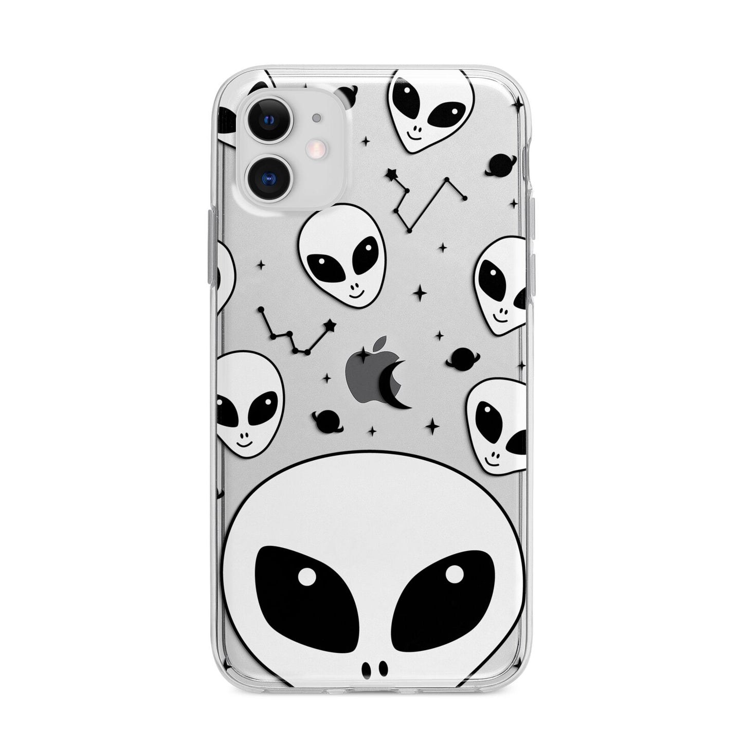 Grey Aliens Constellation Apple iPhone 11 in White with Bumper Case