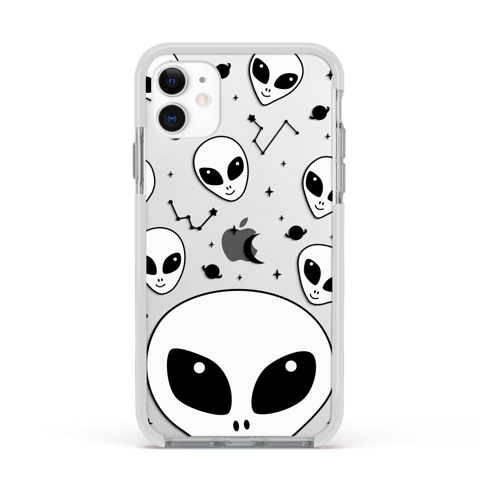 Grey Aliens Constellation Apple iPhone 11 in White with White Impact Case