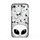 Grey Aliens Constellation Apple iPhone XR Impact Case Black Edge on Silver Phone