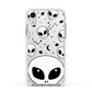 Grey Aliens Constellation Apple iPhone XR Impact Case White Edge on Silver Phone