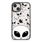 Grey Aliens Constellation iPhone 13 Black Impact Case on Silver phone