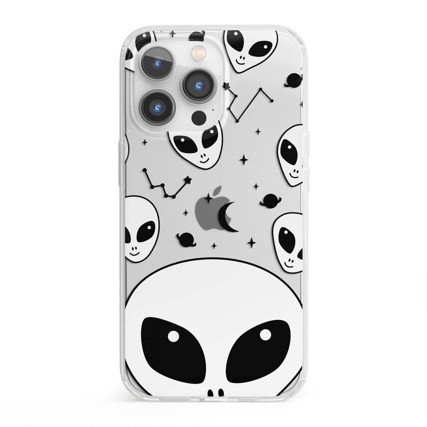 Grey Aliens Constellation iPhone 13 Pro Clear Bumper Case
