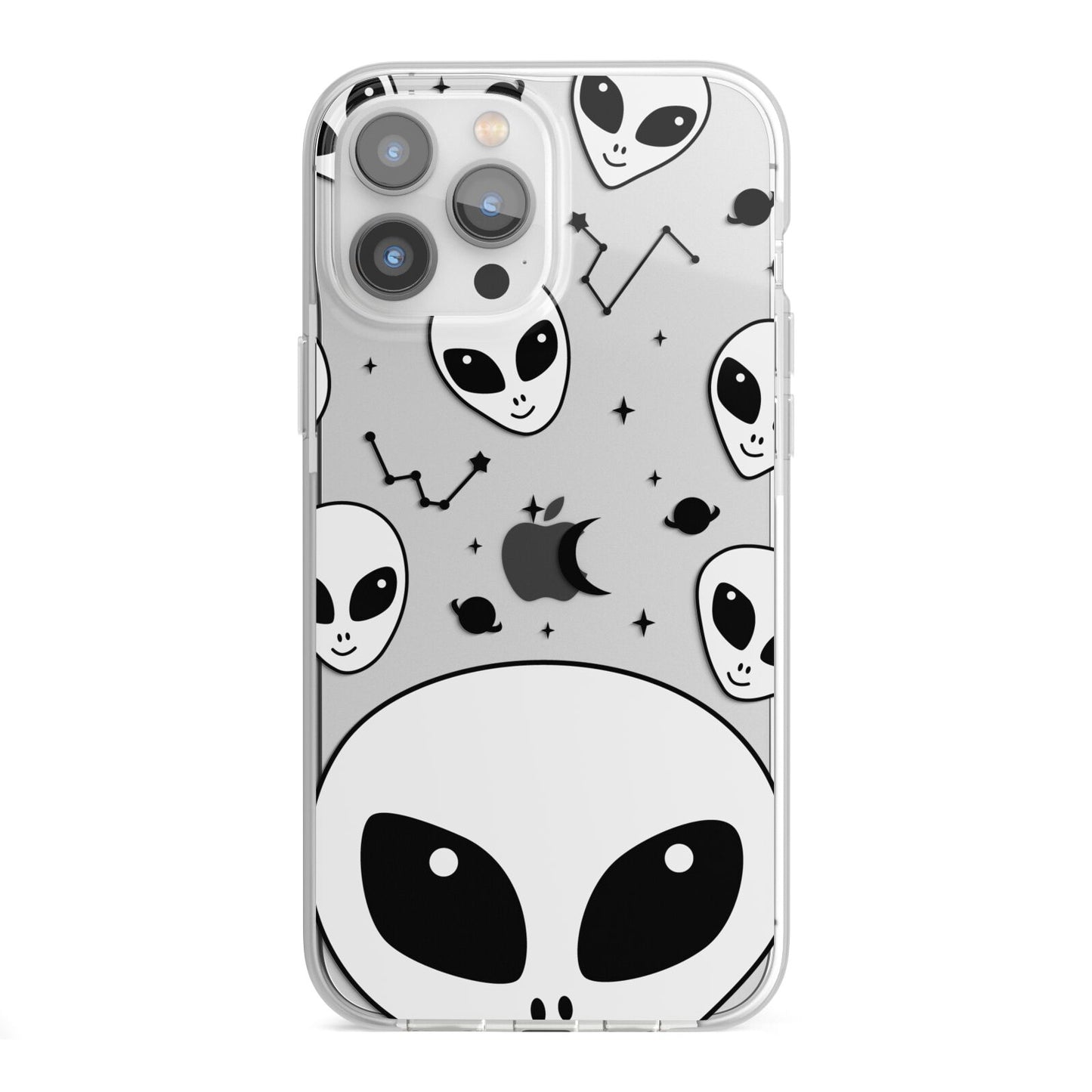 Grey Aliens Constellation iPhone 13 Pro Max TPU Impact Case with White Edges