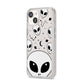 Grey Aliens Constellation iPhone 14 Clear Tough Case Starlight Angled Image