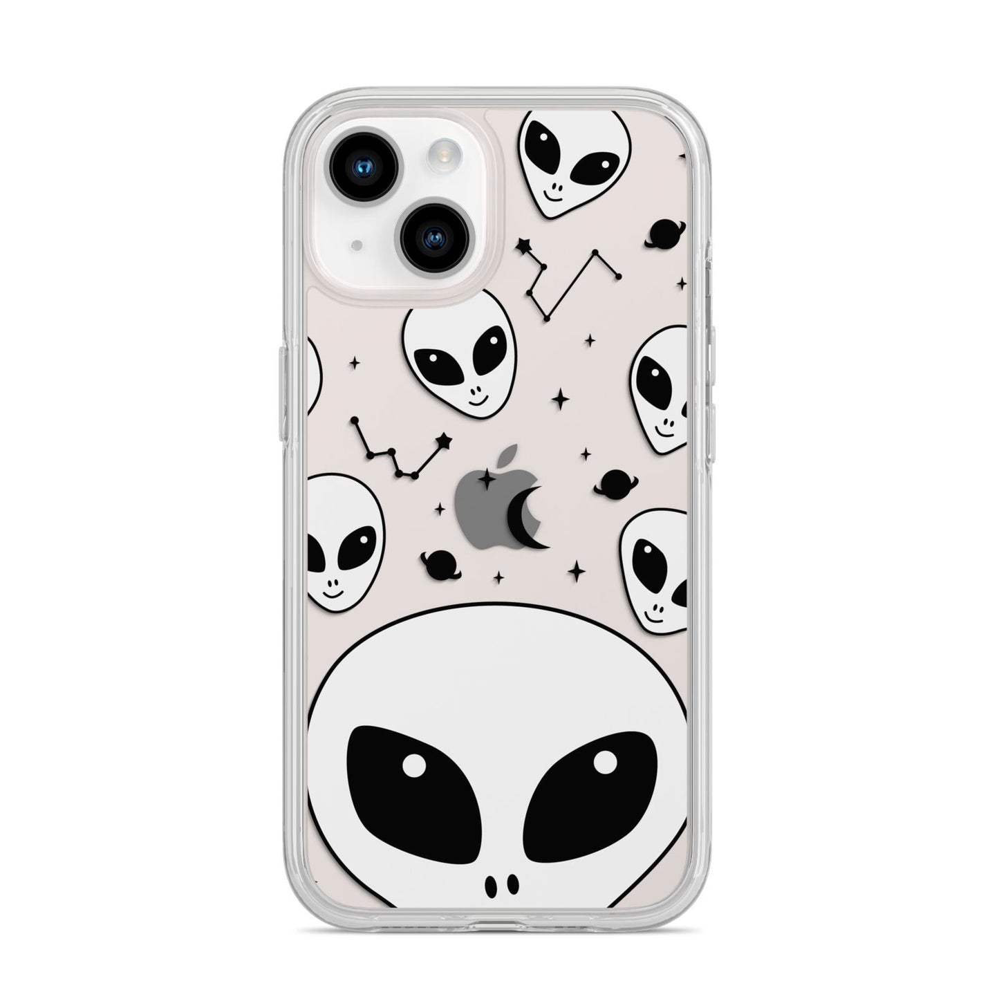 Grey Aliens Constellation iPhone 14 Clear Tough Case Starlight
