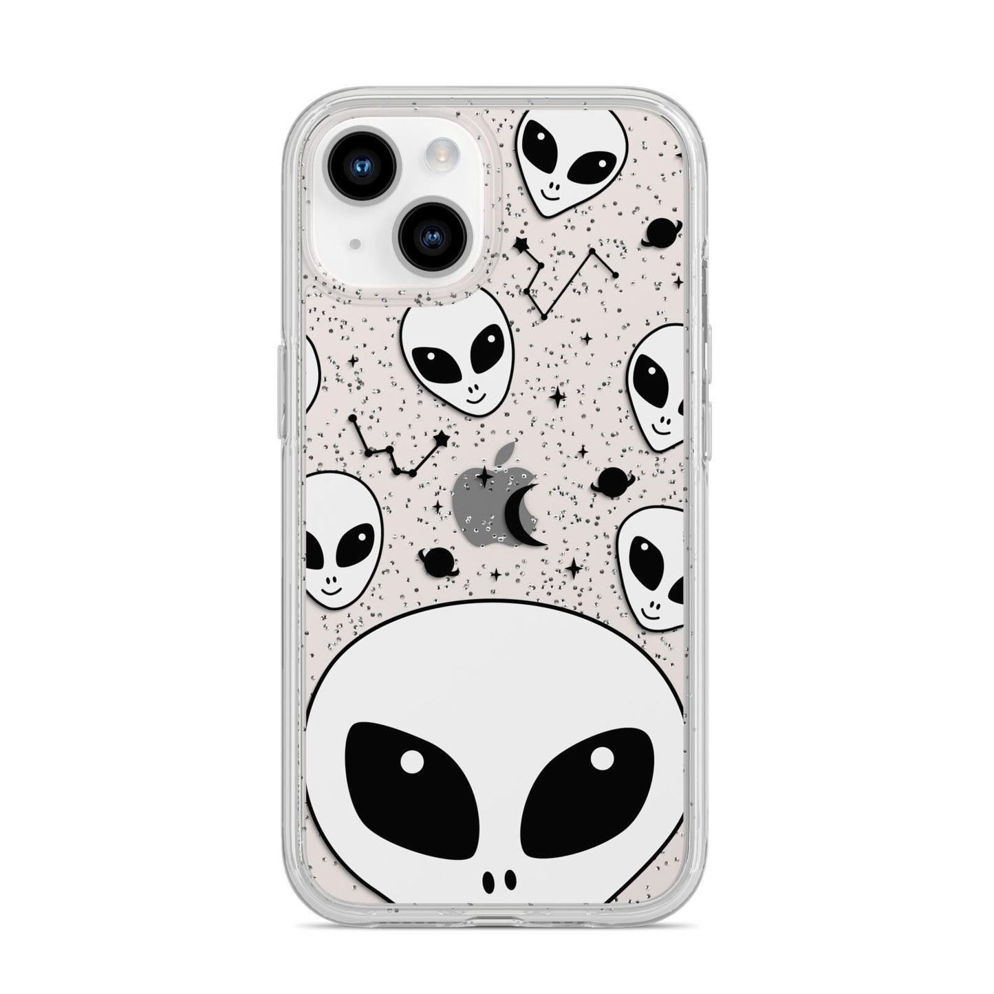 Grey Aliens Constellation iPhone 14 Glitter Tough Case Starlight