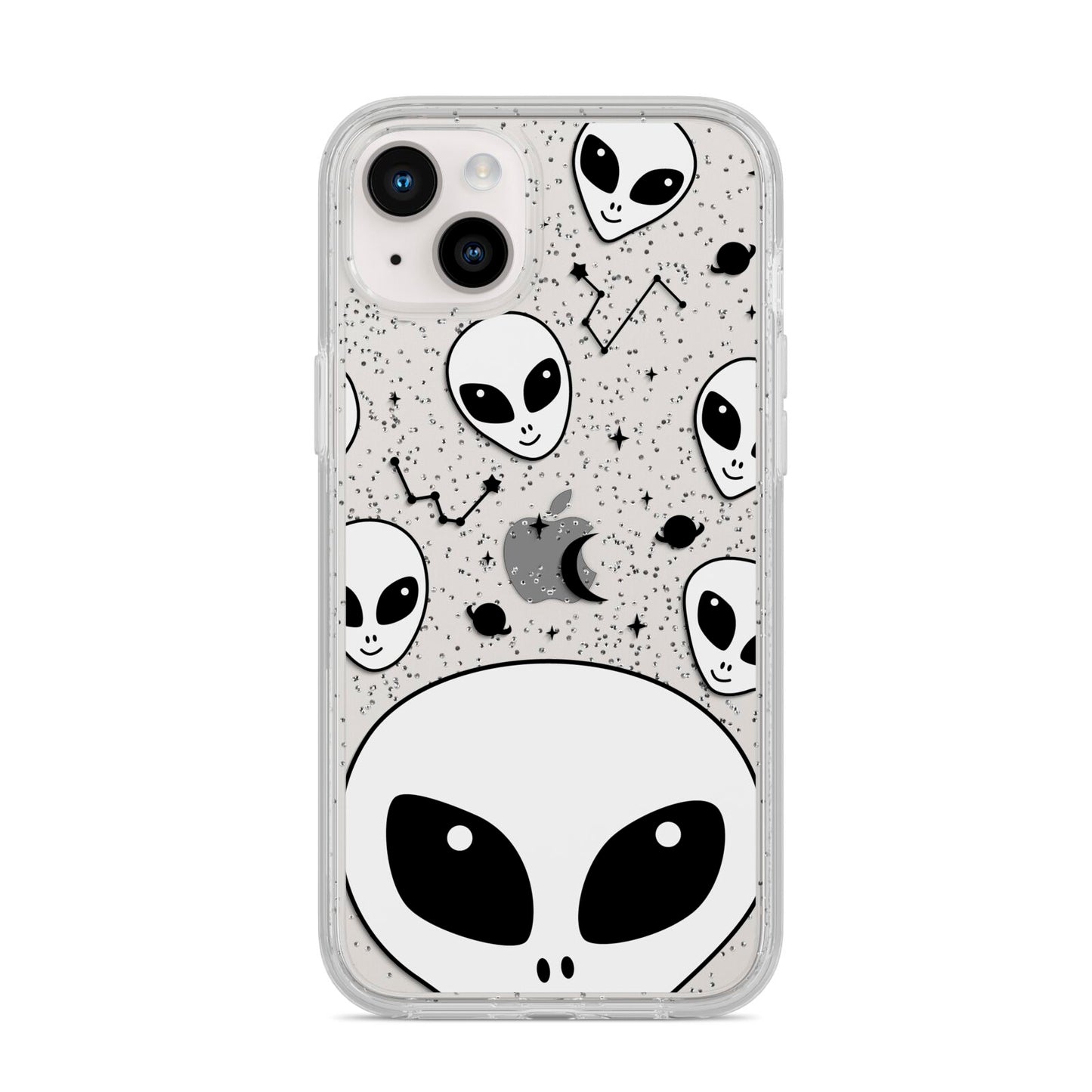 Grey Aliens Constellation iPhone 14 Plus Glitter Tough Case Starlight