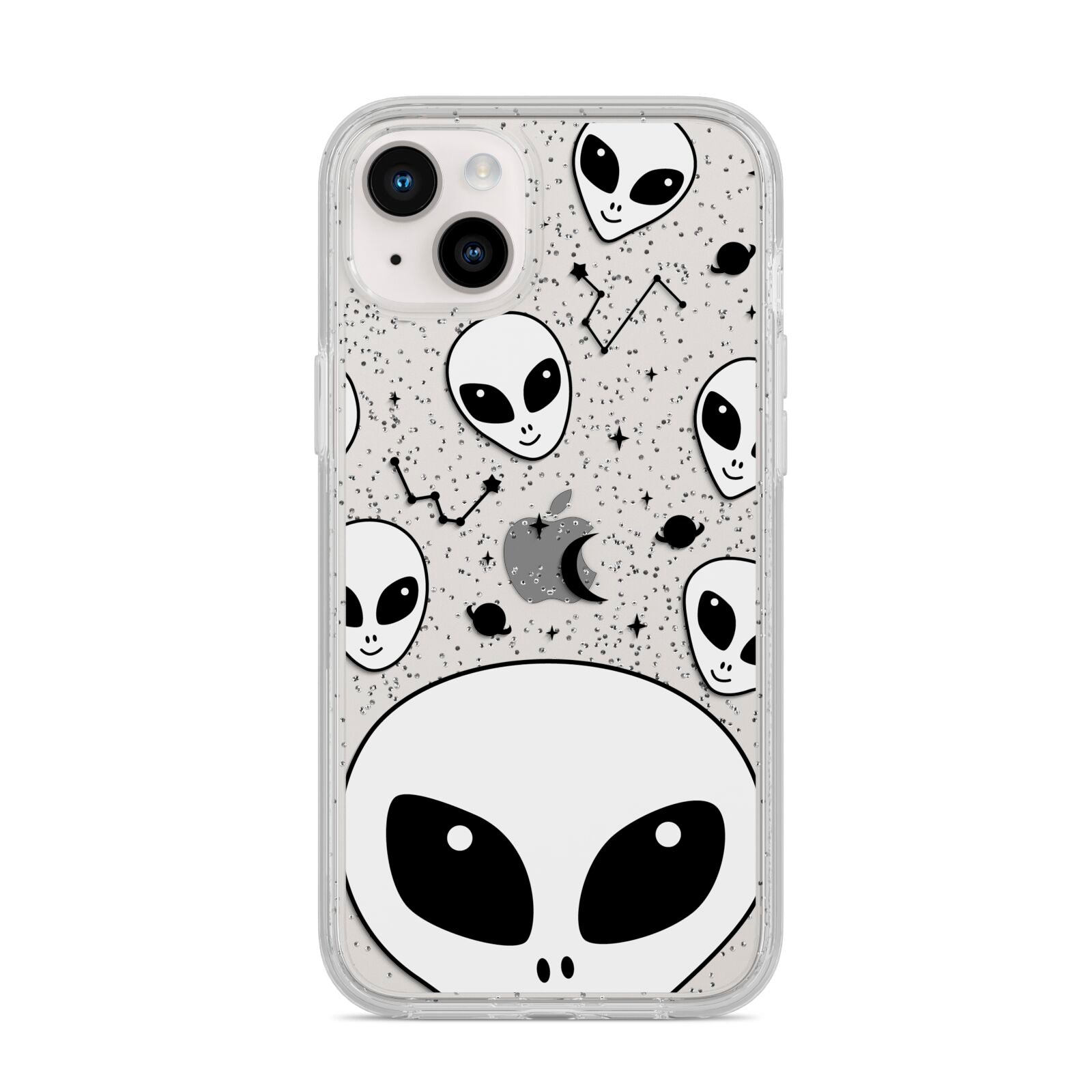 Grey Aliens Constellation iPhone 14 Plus Glitter Tough Case Starlight