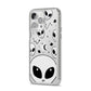 Grey Aliens Constellation iPhone 14 Pro Max Clear Tough Case Silver Angled Image