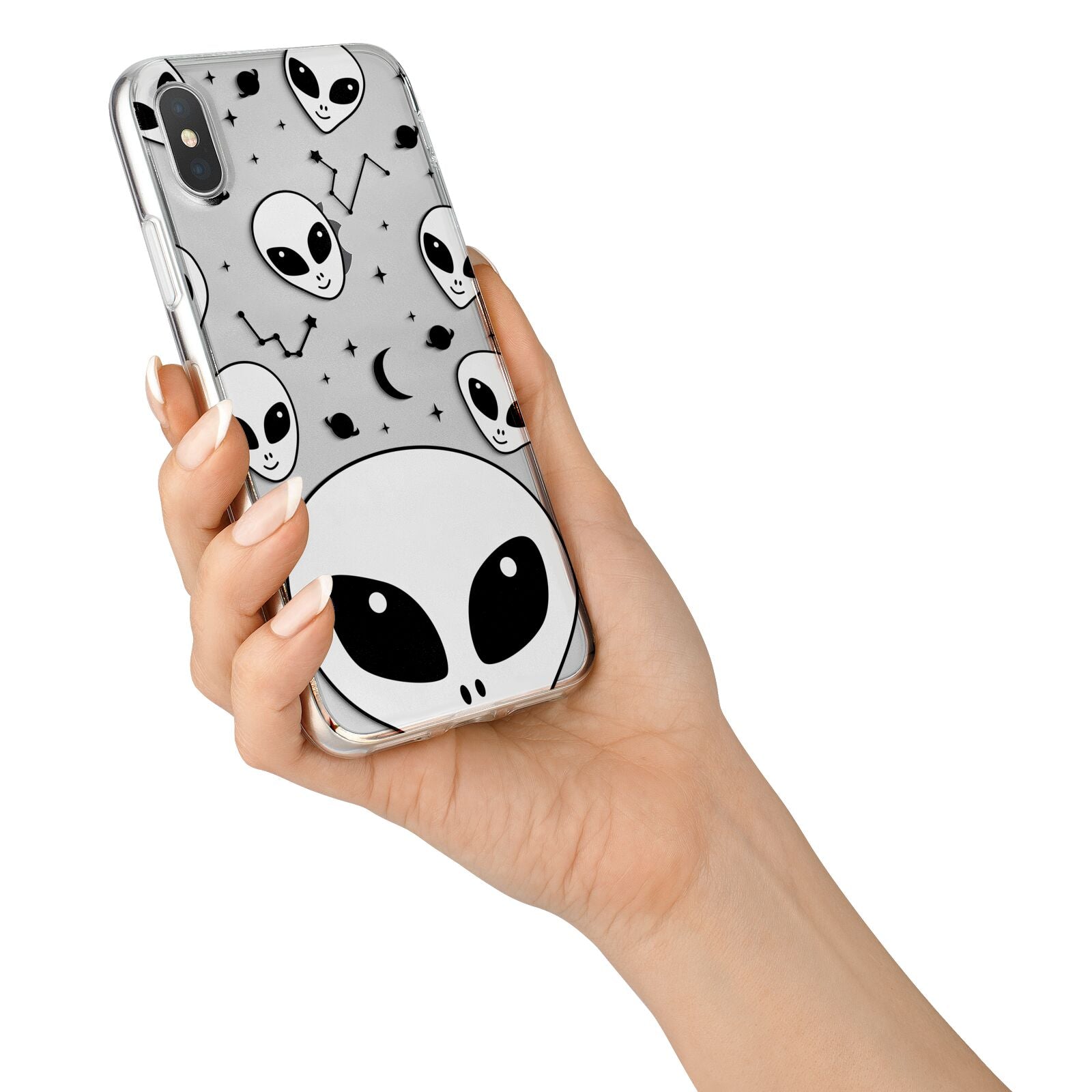 Grey Aliens Constellation iPhone X Bumper Case on Silver iPhone Alternative Image 2