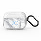 Grey Marble Blue Initials AirPods Pro Glitter Case