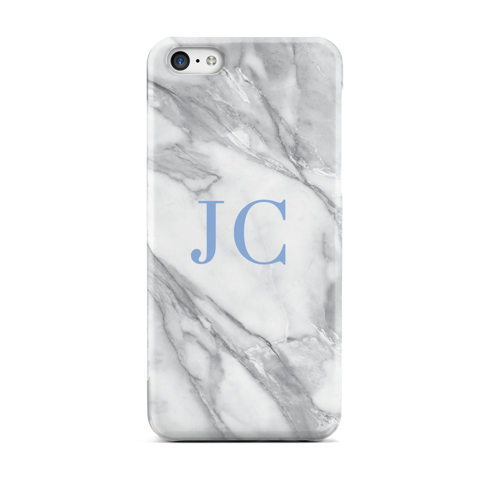 Grey Marble Blue Initials Apple iPhone 5c Case