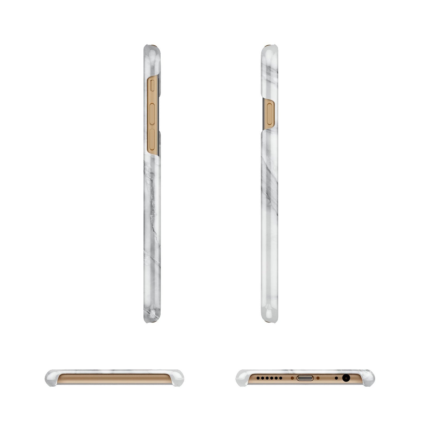 Grey Marble Blue Initials Apple iPhone 6 3D Wrap Snap Case Angled Images