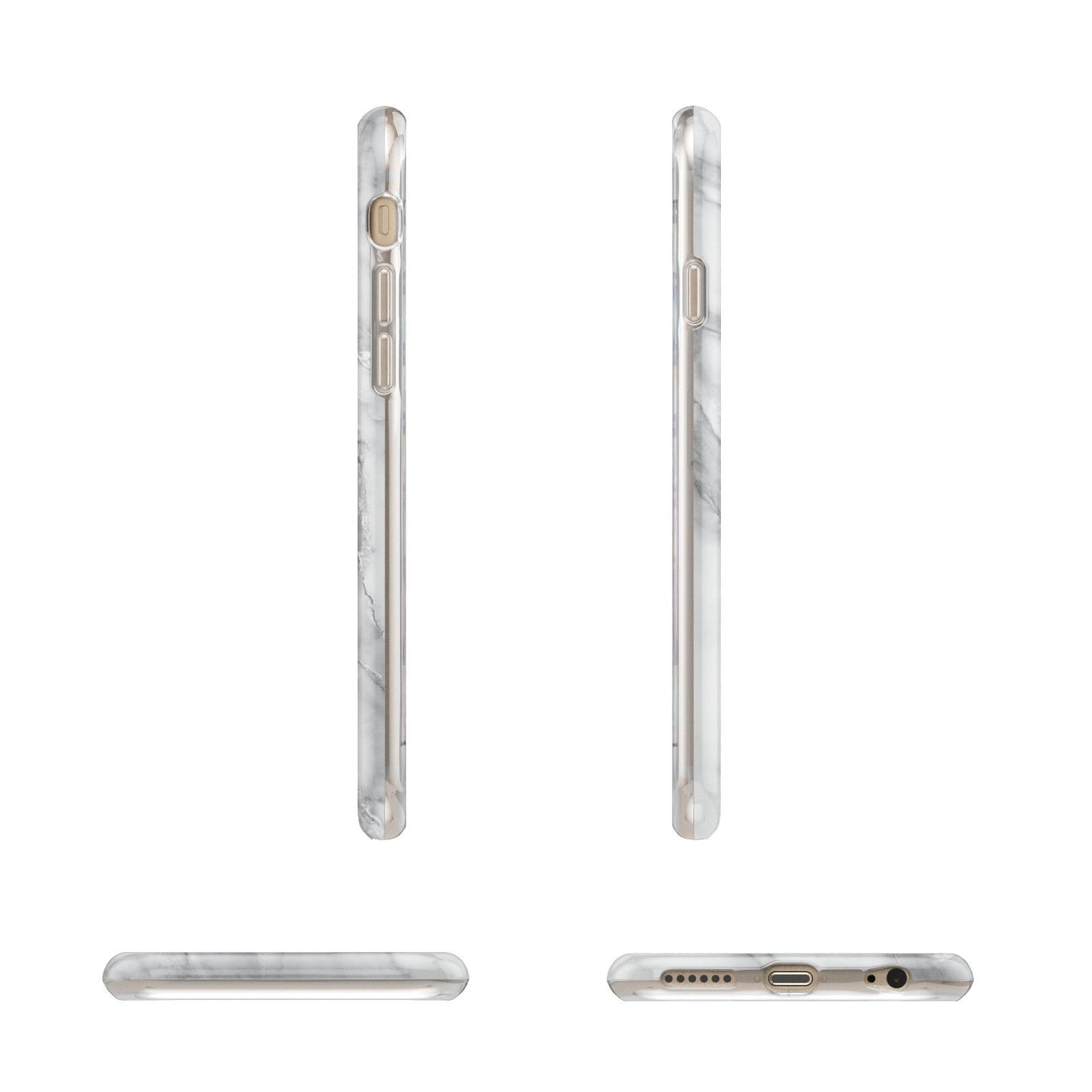 Grey Marble Blue Initials Apple iPhone 6 3D Wrap Tough Case Alternative Image Angles