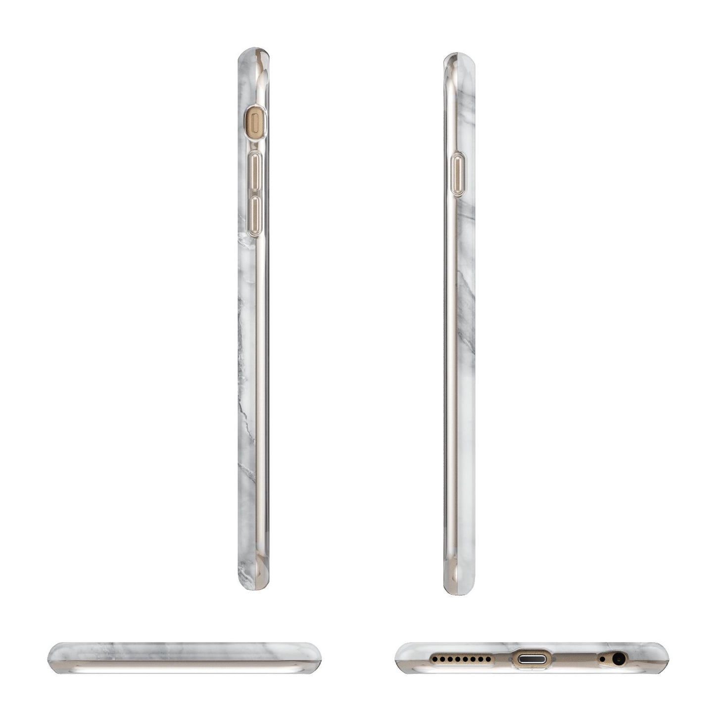 Grey Marble Blue Initials Apple iPhone 6 Plus 3D Wrap Tough Case Alternative Image Angles
