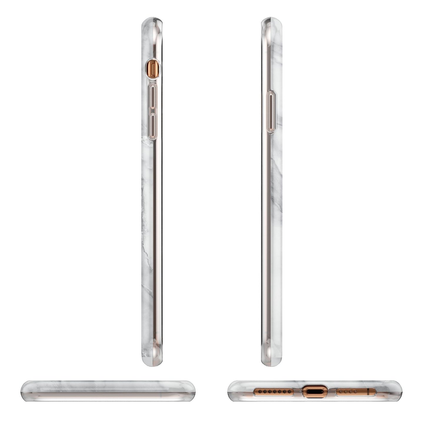 Grey Marble Blue Initials Apple iPhone XS Max 3D Wrap Tough Case Alternative Image Angles