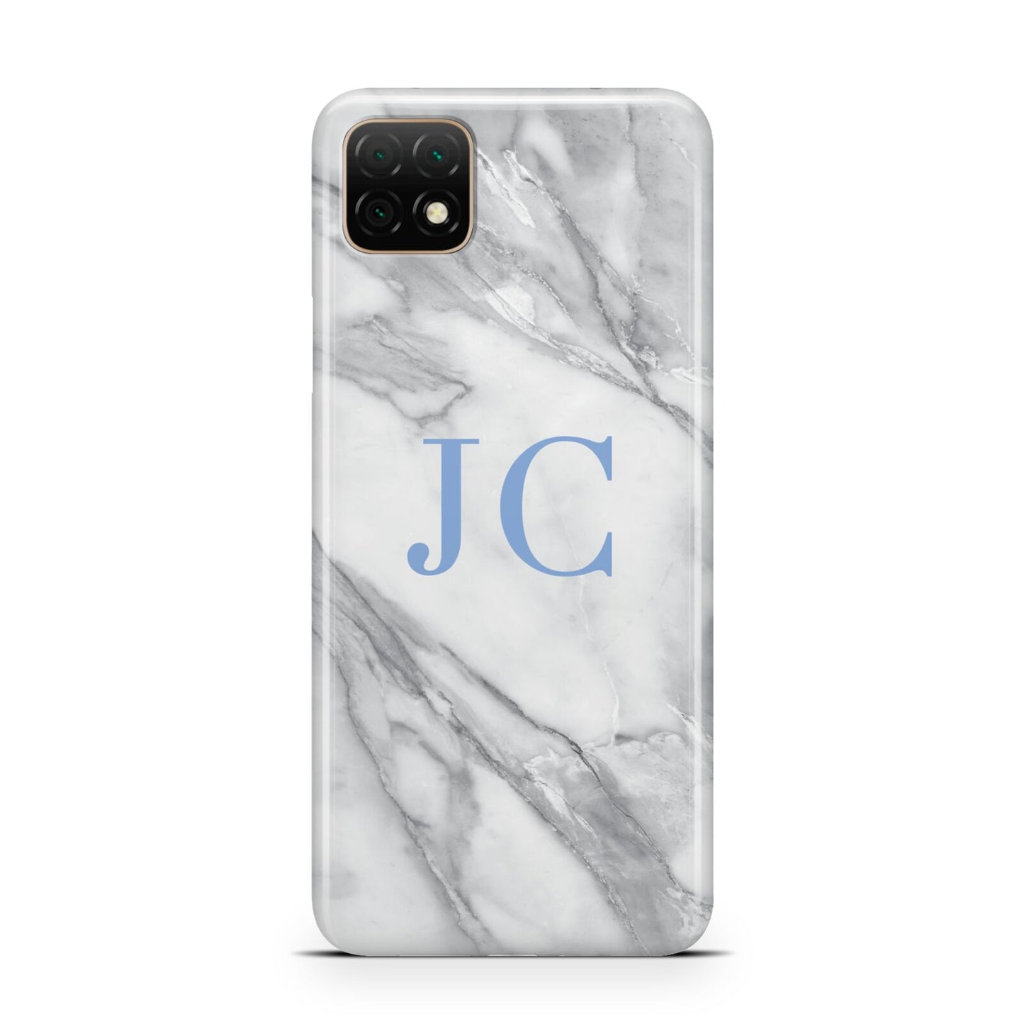 Grey Marble Blue Initials Huawei Enjoy 20 Phone Case
