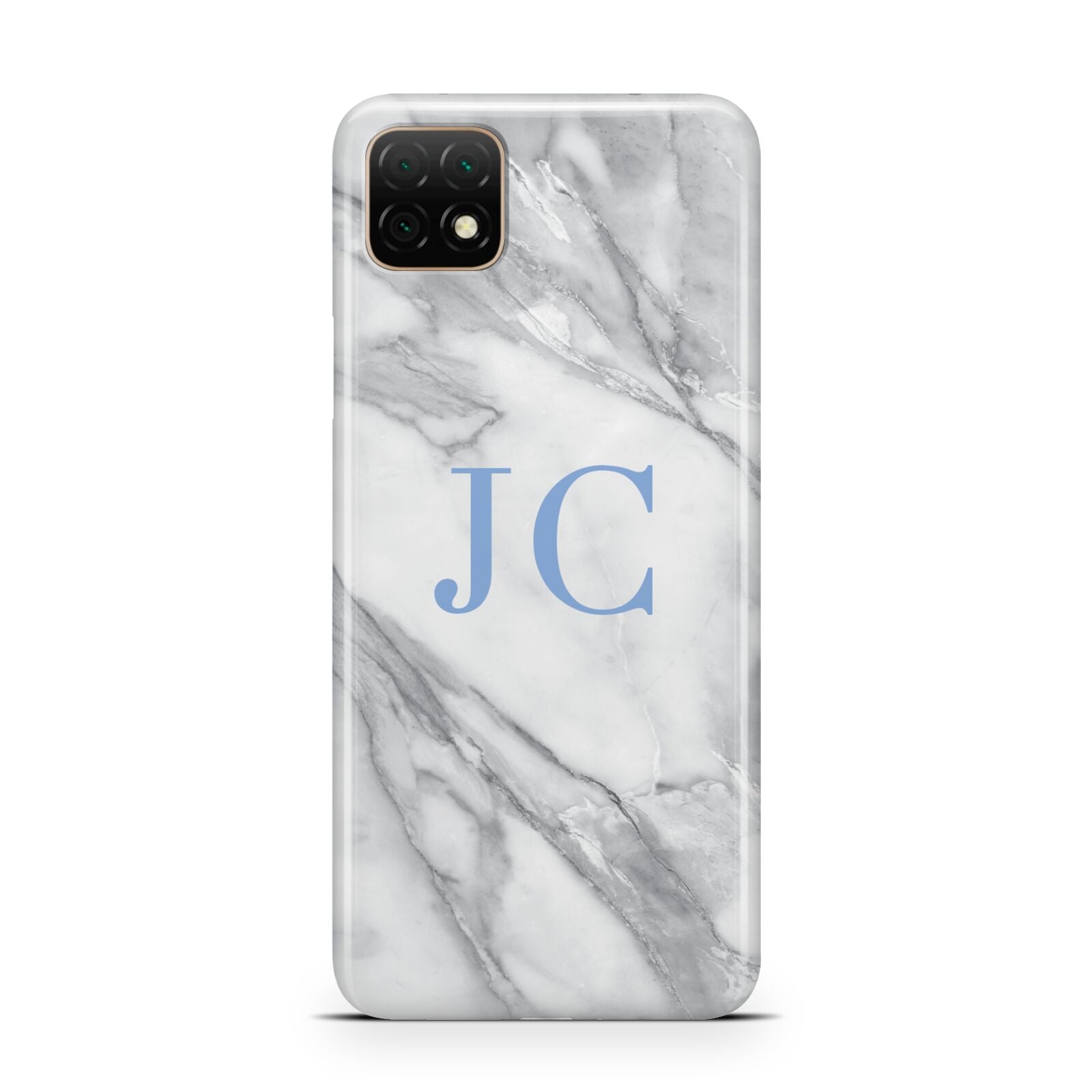 Grey Marble Blue Initials Huawei Enjoy 20 Phone Case