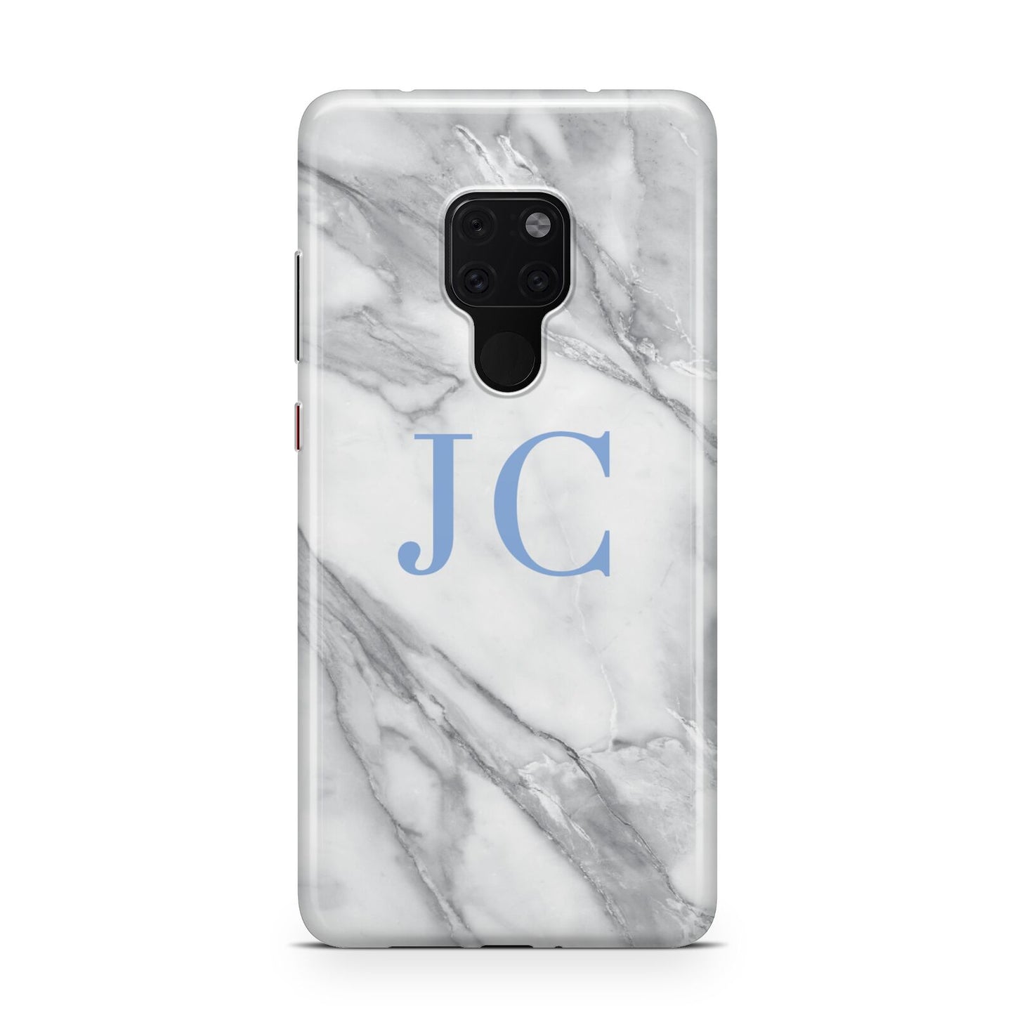 Grey Marble Blue Initials Huawei Mate 20 Phone Case