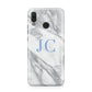 Grey Marble Blue Initials Huawei Nova 3 Phone Case