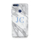 Grey Marble Blue Initials Huawei P Smart Case