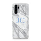 Grey Marble Blue Initials Huawei P30 Pro Phone Case