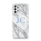 Grey Marble Blue Initials Samsung A32 5G Case