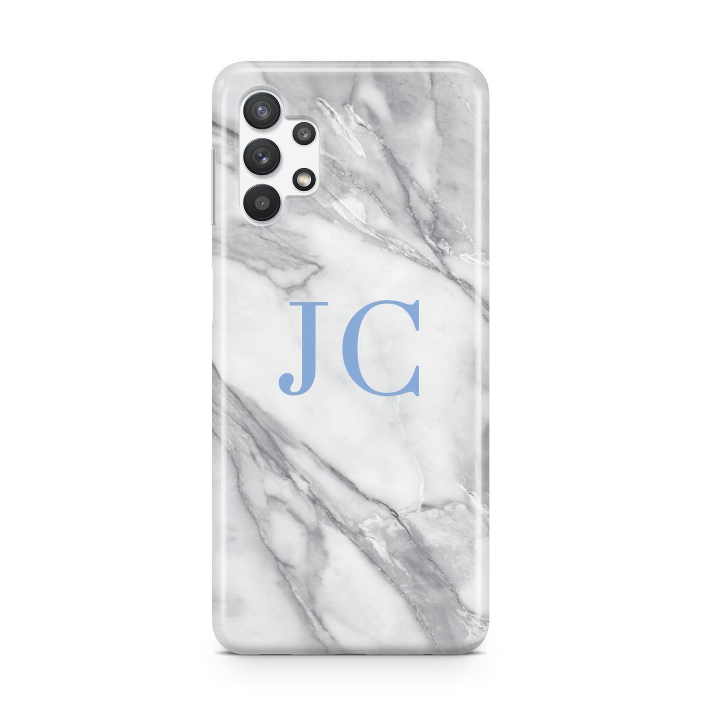 Grey Marble Blue Initials Samsung A32 5G Case