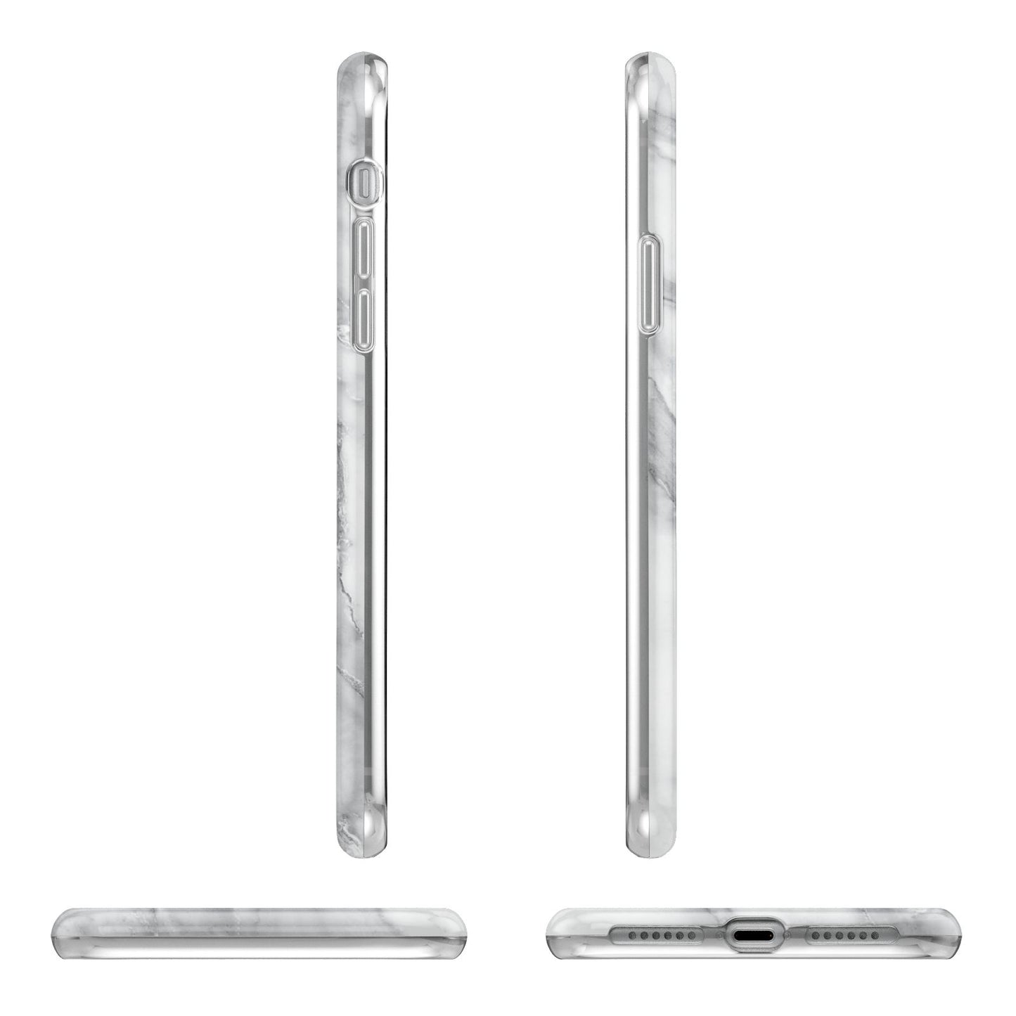 Grey Marble Blue Initials iPhone 11 Pro 3D Tough Case Angle Images