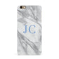 Grey Marble Blue Initials iPhone 6 Plus 3D Snap Case on Gold Phone