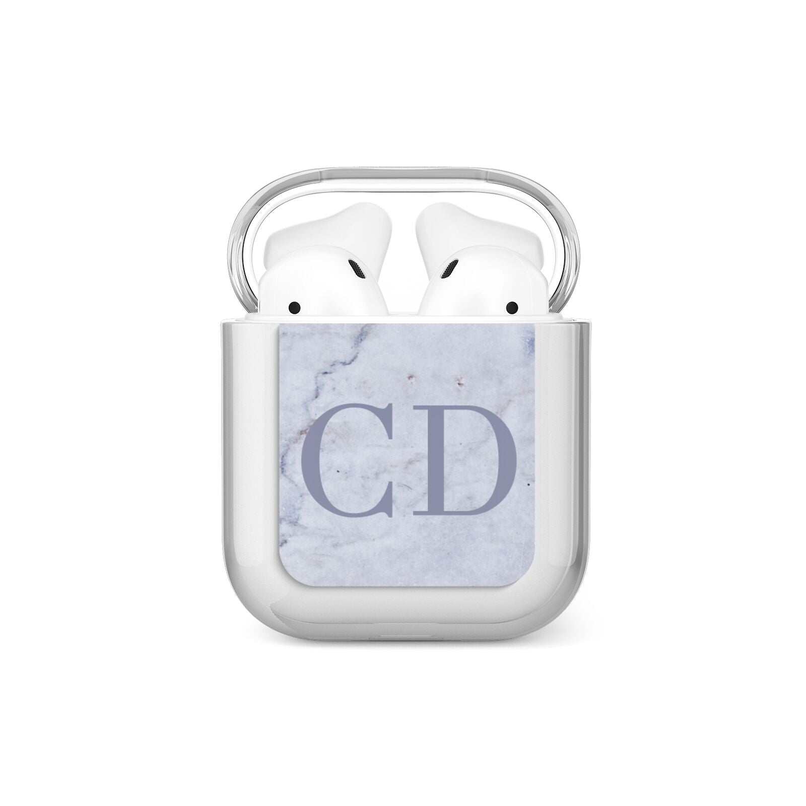 Grey Marble Grey Initials AirPods Case