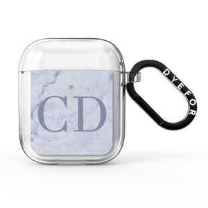 Grey Marble Grey Initials AirPods Case