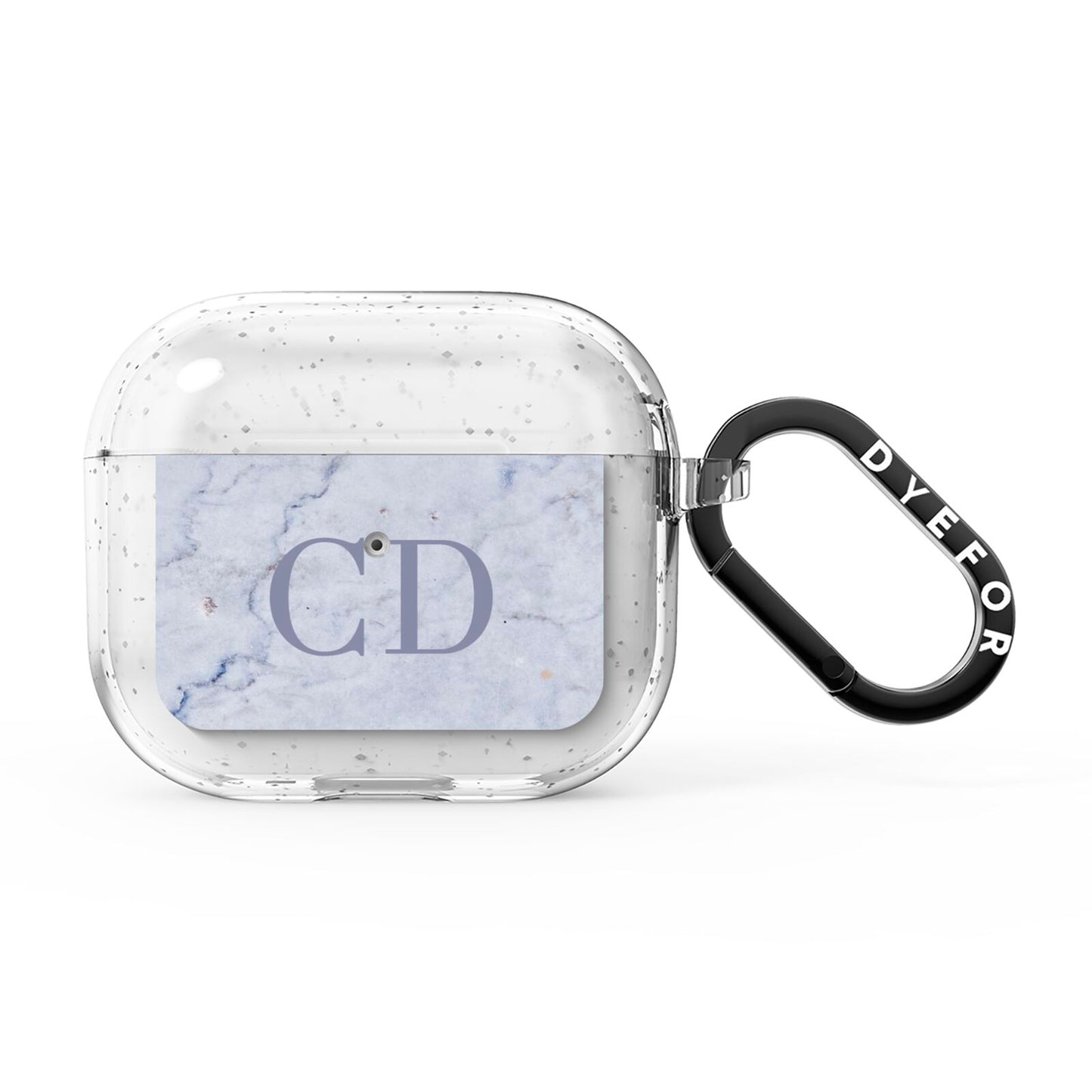 Grey Marble Grey Initials AirPods Glitter Case 3rd Gen