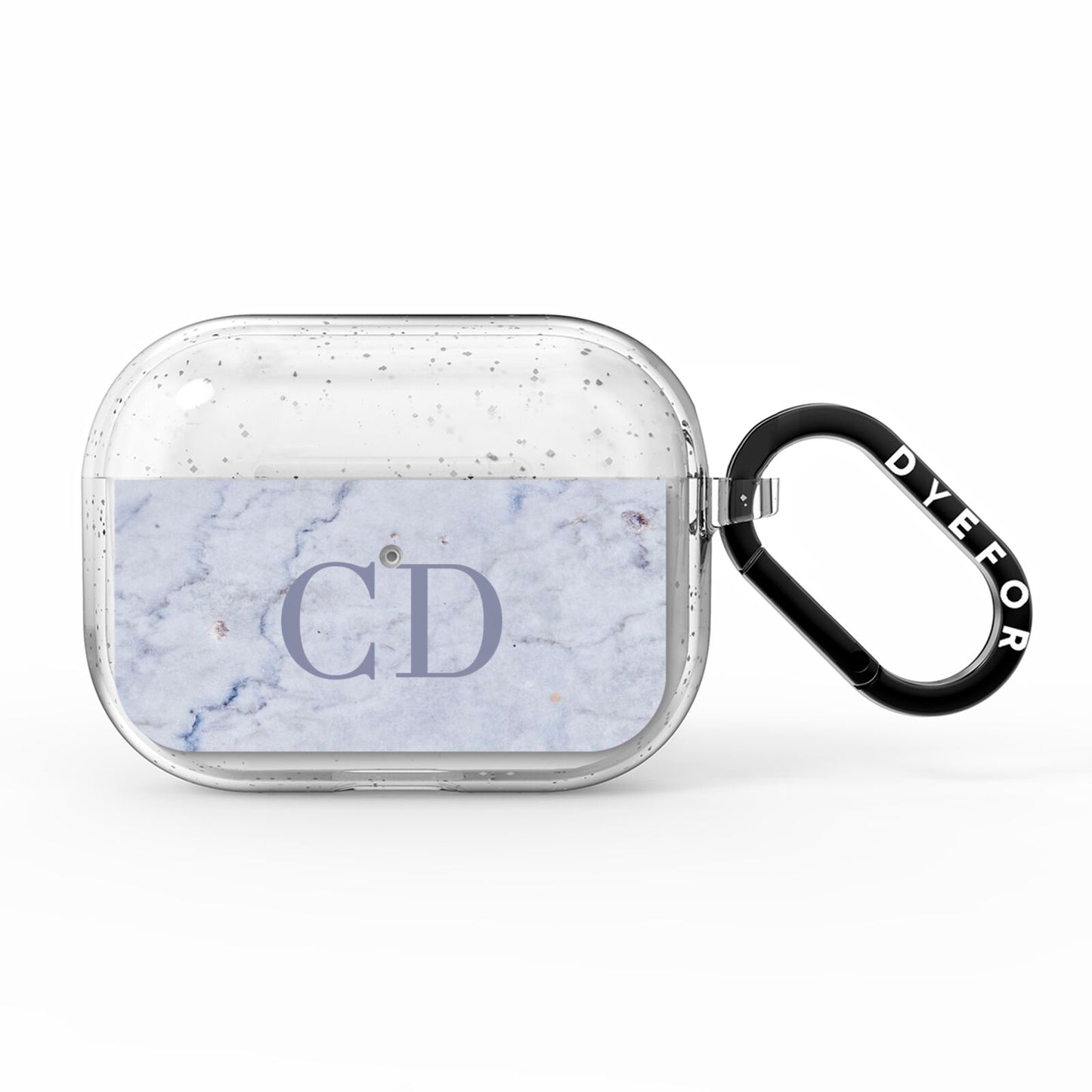 Grey Marble Grey Initials AirPods Pro Glitter Case