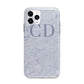 Grey Marble Grey Initials Apple iPhone 11 Pro in Silver with Bumper Case