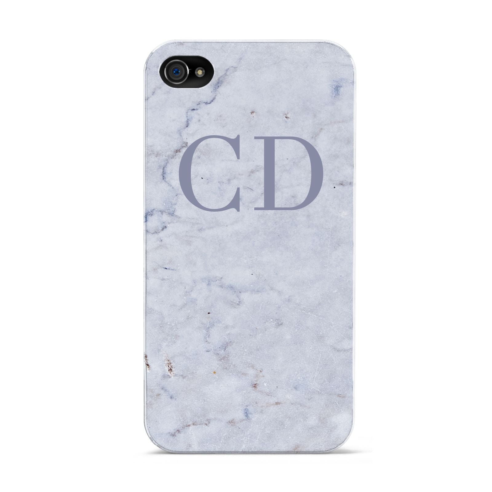 Grey Marble Grey Initials Apple iPhone 4s Case