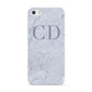 Grey Marble Grey Initials Apple iPhone 5 Case