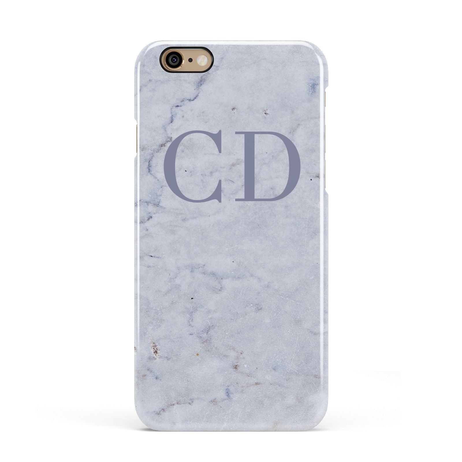 Grey Marble Grey Initials Apple iPhone 6 3D Snap Case