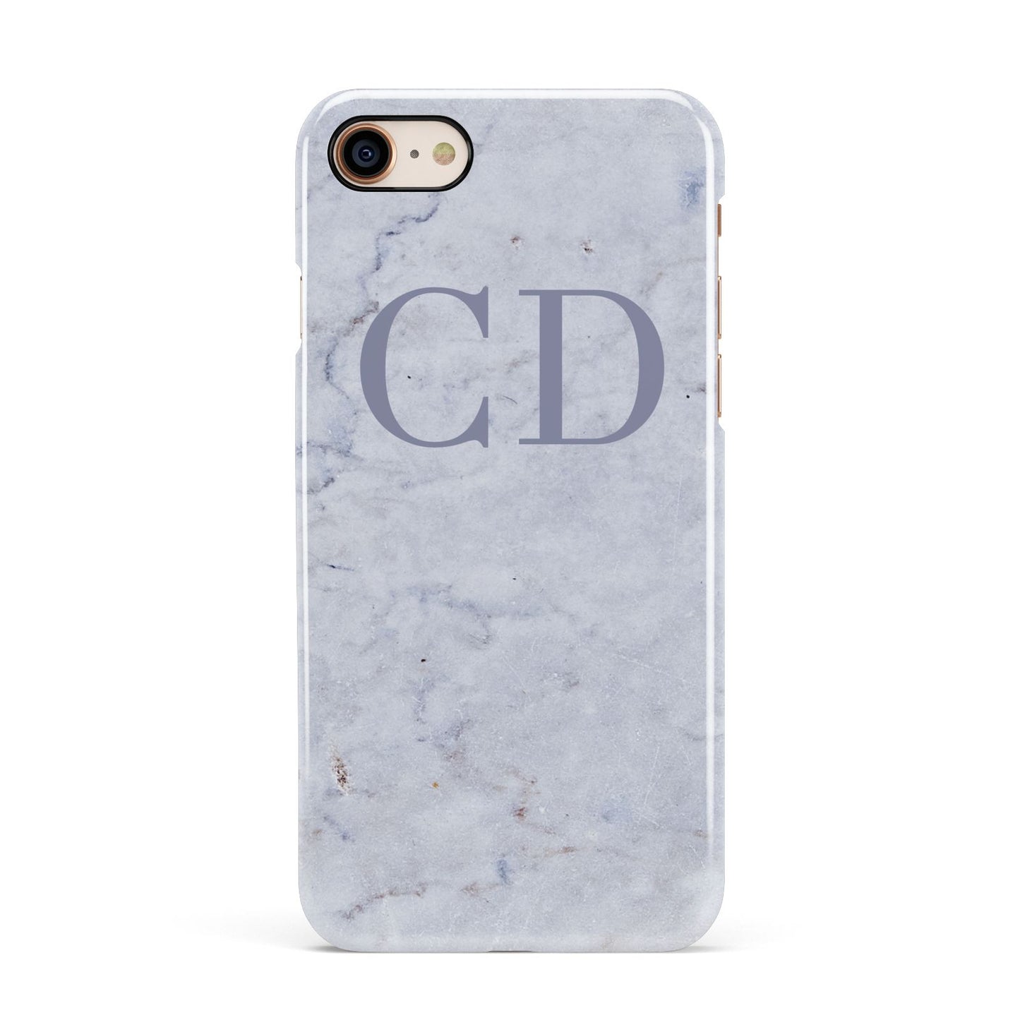 Grey Marble Grey Initials Apple iPhone 7 8 3D Snap Case