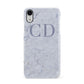 Grey Marble Grey Initials Apple iPhone XR White 3D Snap Case