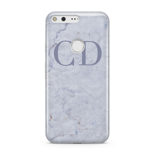 Grey Marble Grey Initials Google Pixel Case