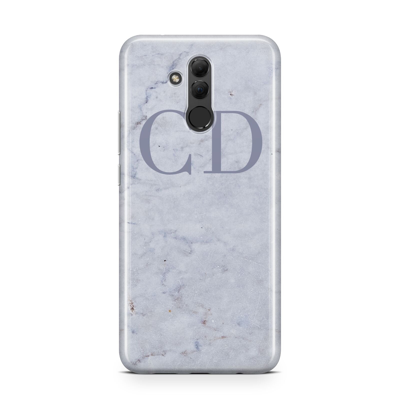 Grey Marble Grey Initials Huawei Mate 20 Lite