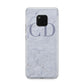 Grey Marble Grey Initials Huawei Mate 20 Pro Phone Case