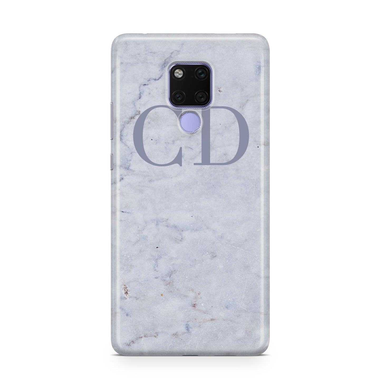 Grey Marble Grey Initials Huawei Mate 20X Phone Case