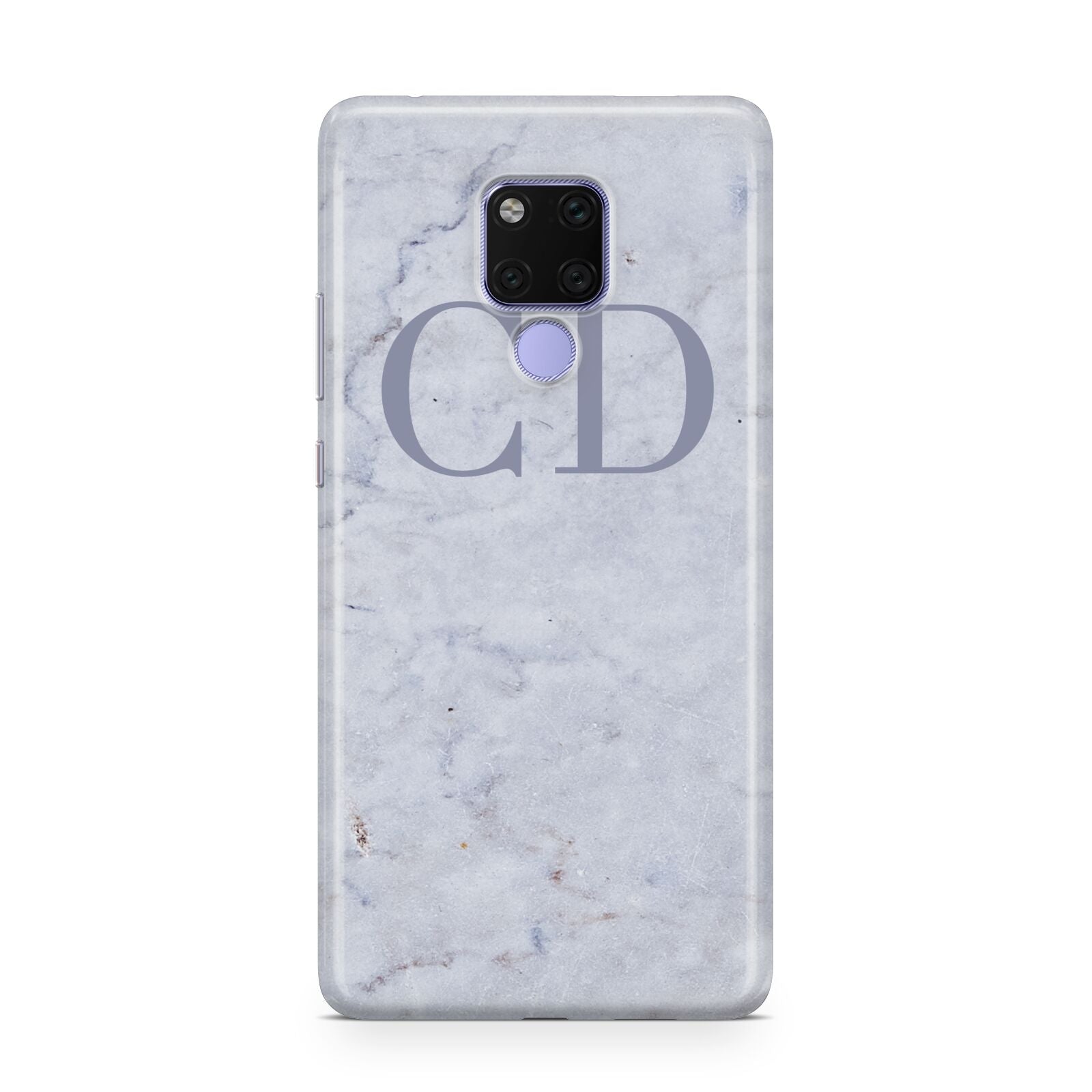 Grey Marble Grey Initials Huawei Mate 20X Phone Case